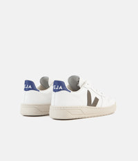 Veja Womens V-10 Leather Shoes - Extra White / Khaki / Indigo thumbnail