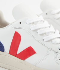 Veja Womens V-10 Leather Shoes - Extra White / Pekin / Cobalt / Tonic thumbnail