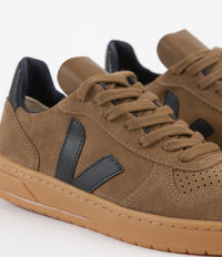 Veja Womens V-10 Suede Shoes - Brown / Black / Gum Sole thumbnail