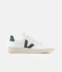 Veja Womens V-12 Leather Shoes - Extra White / Cyprus thumbnail