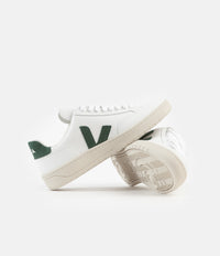 Veja Womens V-12 Leather Shoes - Extra White / Cyprus thumbnail