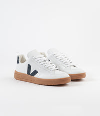 Veja Womens V-12 Leather Shoes - Extra White / Nautico / Gum Sole thumbnail