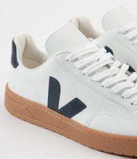 Veja Womens V-12 Leather Shoes - Extra White / Nautico / Gum Sole thumbnail