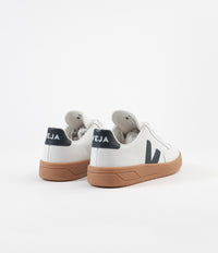 Veja Womens V-12 Leather Shoes - Extra White / Nautico / Gum Sole thumbnail