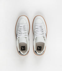 Veja Womens V-12 Leather Shoes - Extra White / Nautico / Gum Sole thumbnail