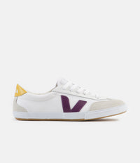 Veja Womens Volley Canvas Shoes - White / Berry / Gold / Yellow thumbnail