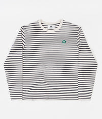 Wood Wood Mel Stripe Long Sleeve T-Shirt - Off White / Navy thumbnail