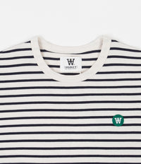 Wood Wood Mel Stripe Long Sleeve T-Shirt - Off White / Navy thumbnail