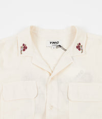 YMC Embroidered Feathers Shirt - Ecru thumbnail